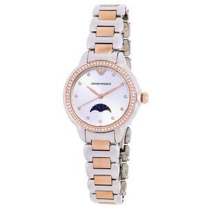 FX04488B NWT Emporio Armani Fashion Ladies Quartz Steel Authentic Watch